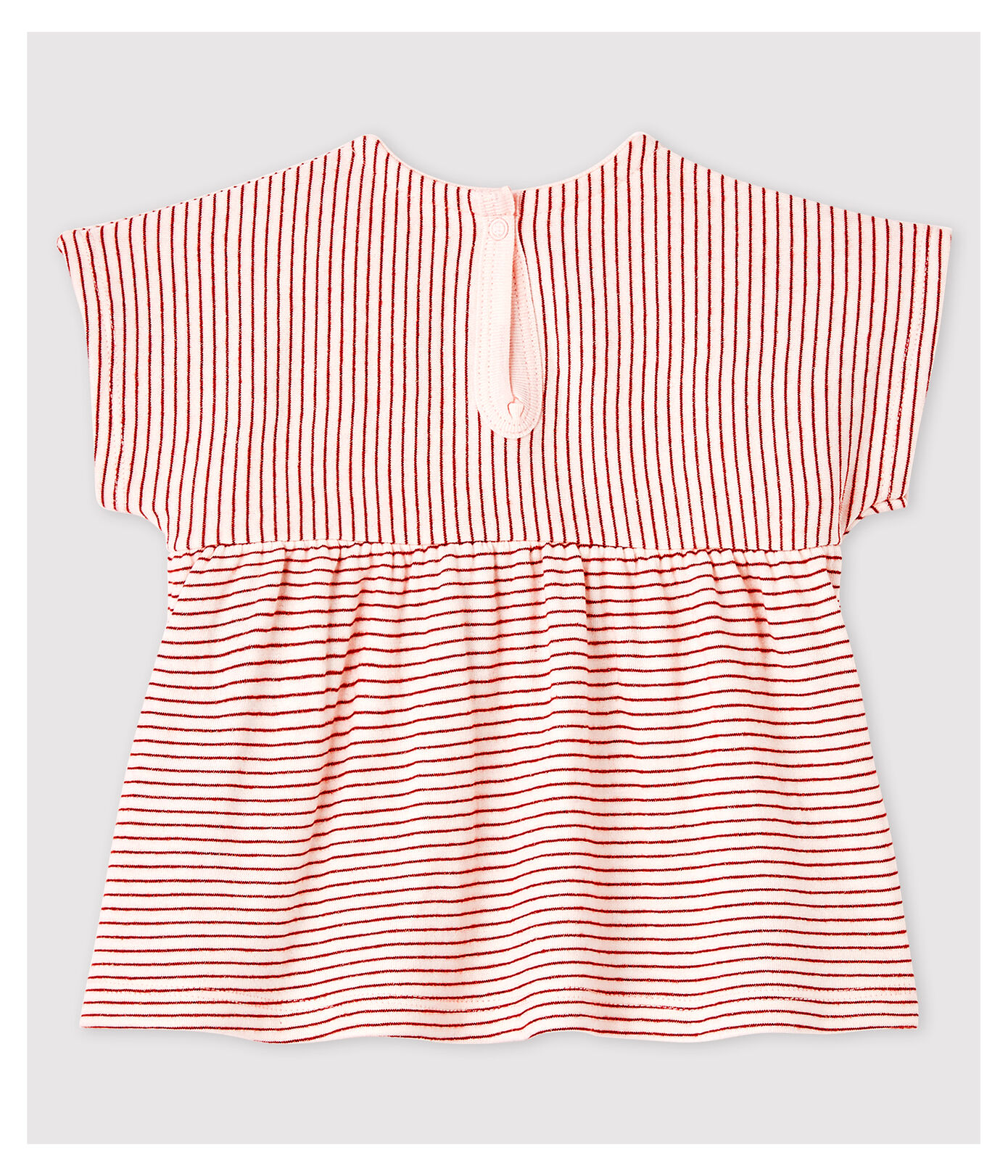 Blouse manches courtes en tubique rayée bébé fille