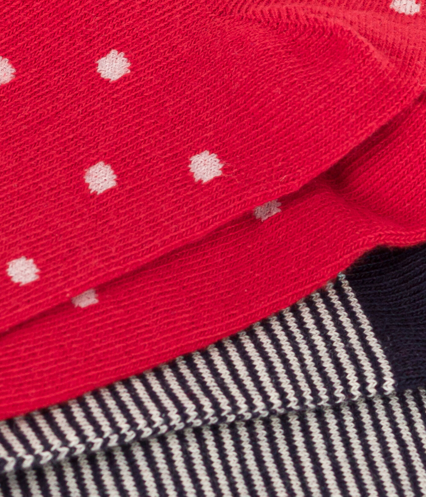 Lot de 2 paires de chaussettes pois en jersey de coton enfants