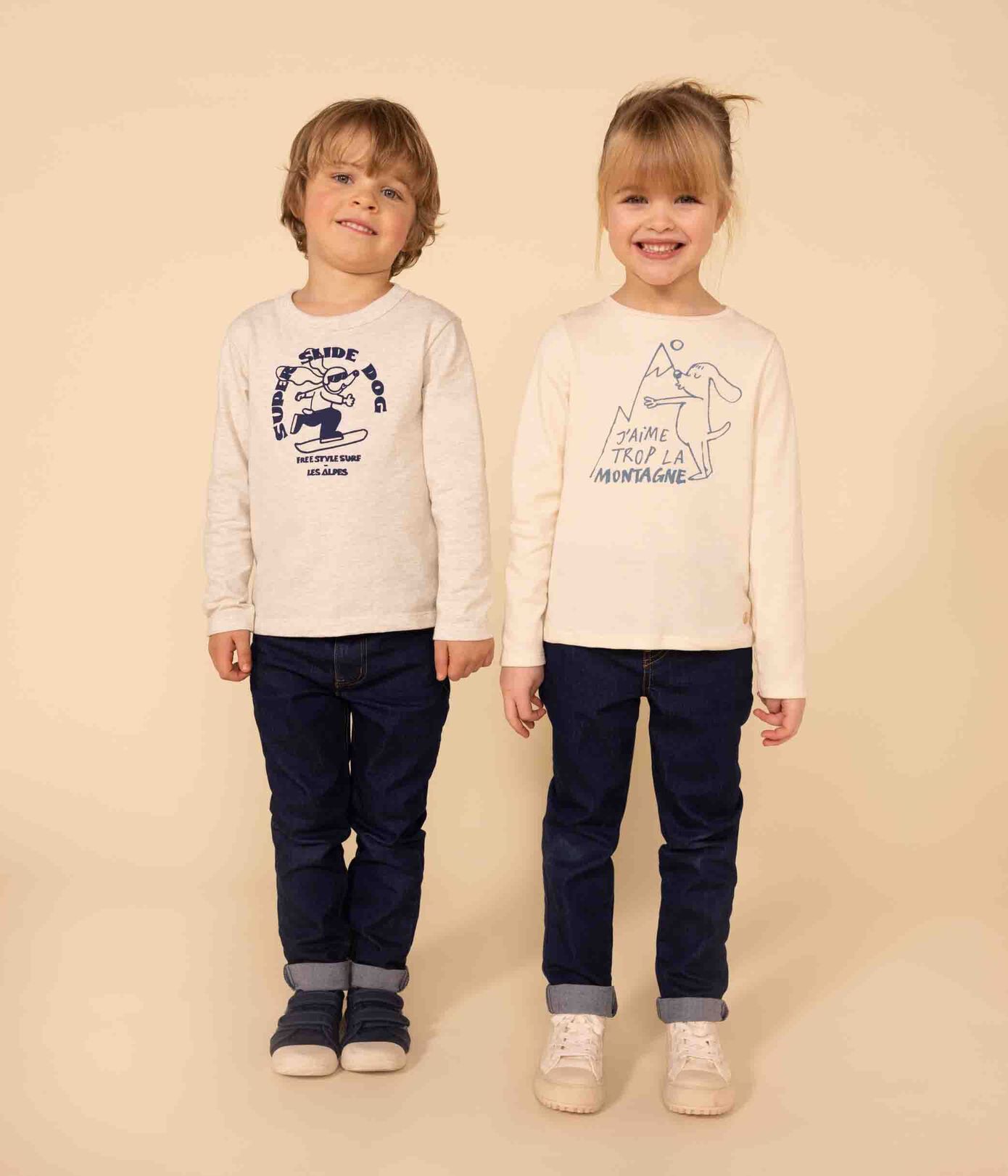 Tee-shirt manches longues en coton enfant fille / garon