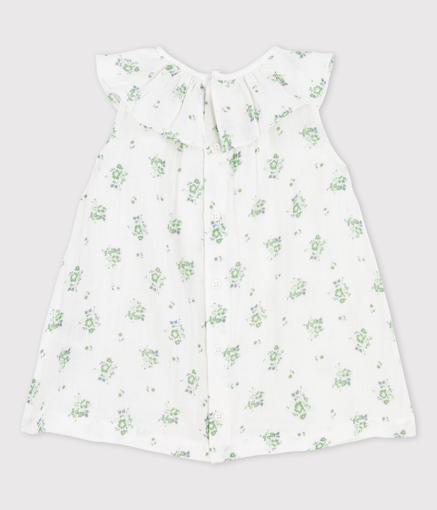 Robe manches courtes imprimé fleuri en gaze de coton bio bébé