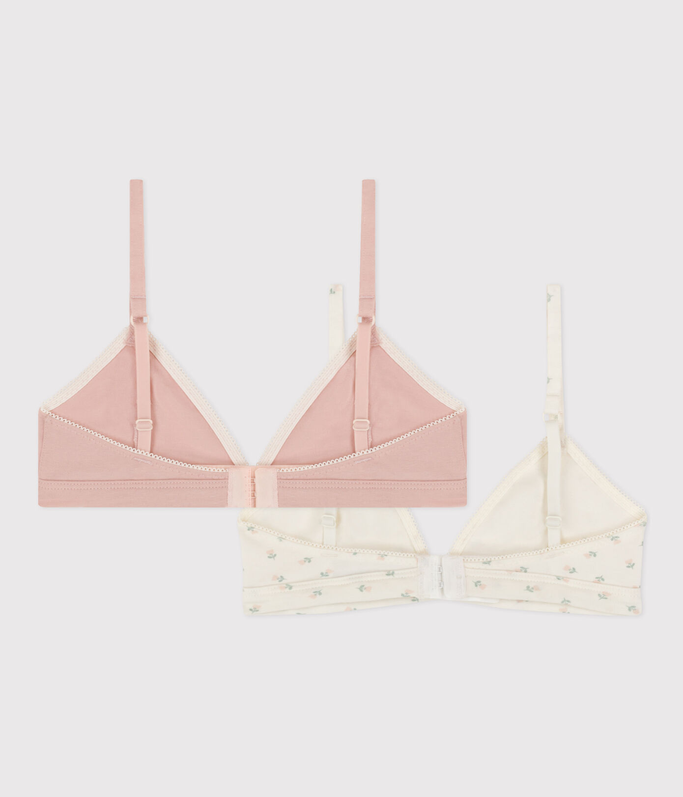 Lot de 2 soutiens gorge fleurs en coton et élasthanne fille