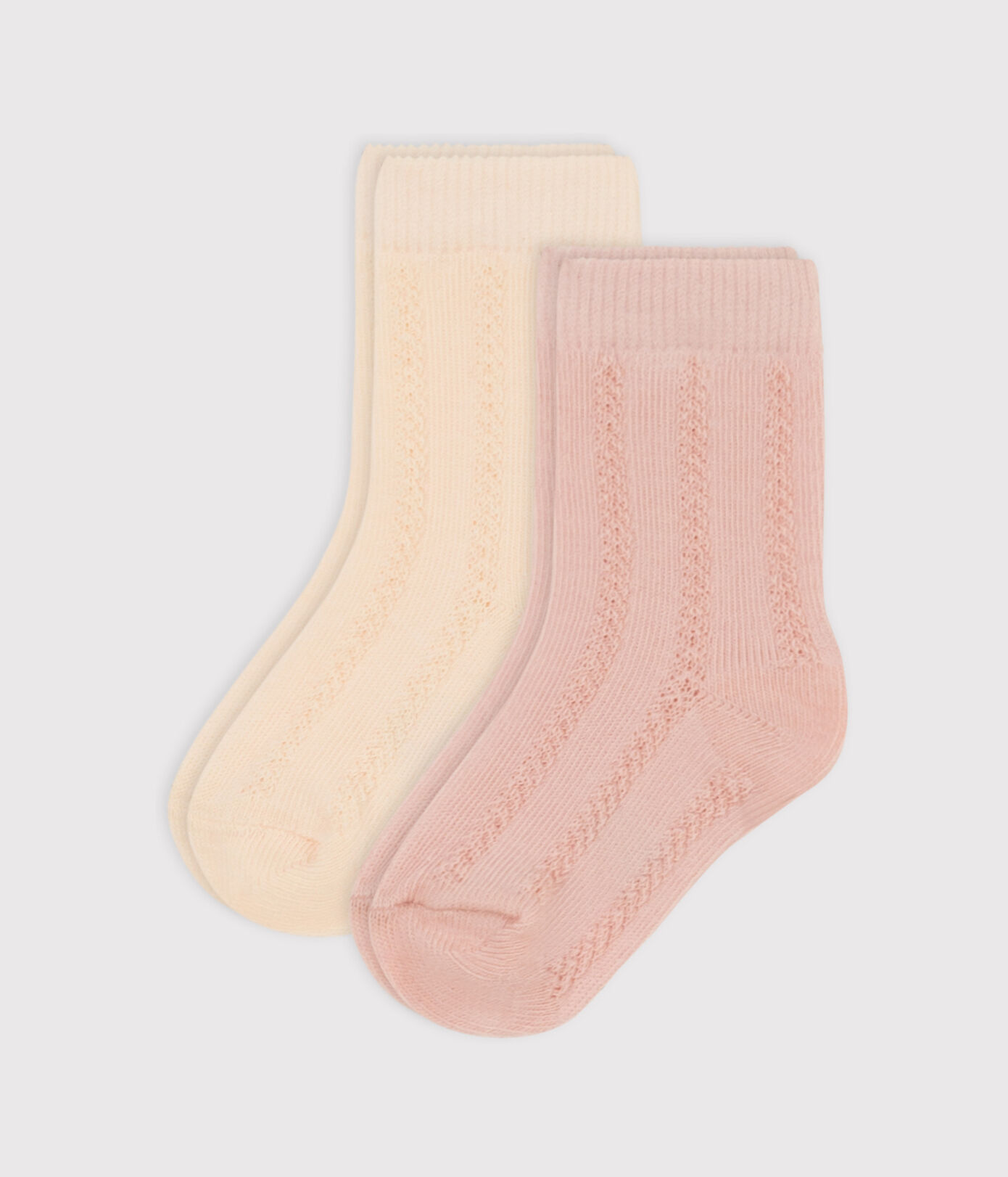 Lot de 2 paires de chaussettes unies en jersey de coton bébé