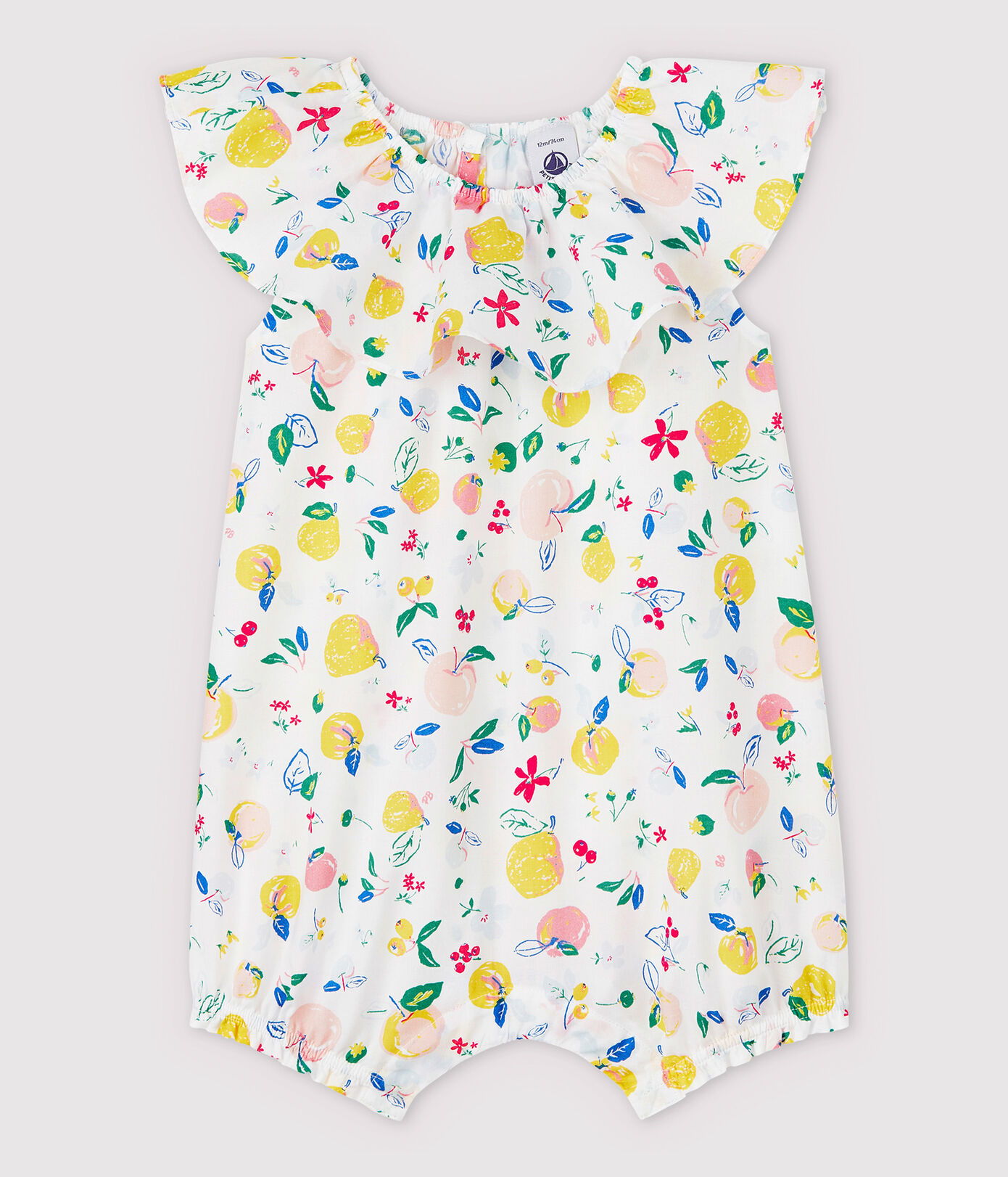 Combinaison courte en popeline bébé fille