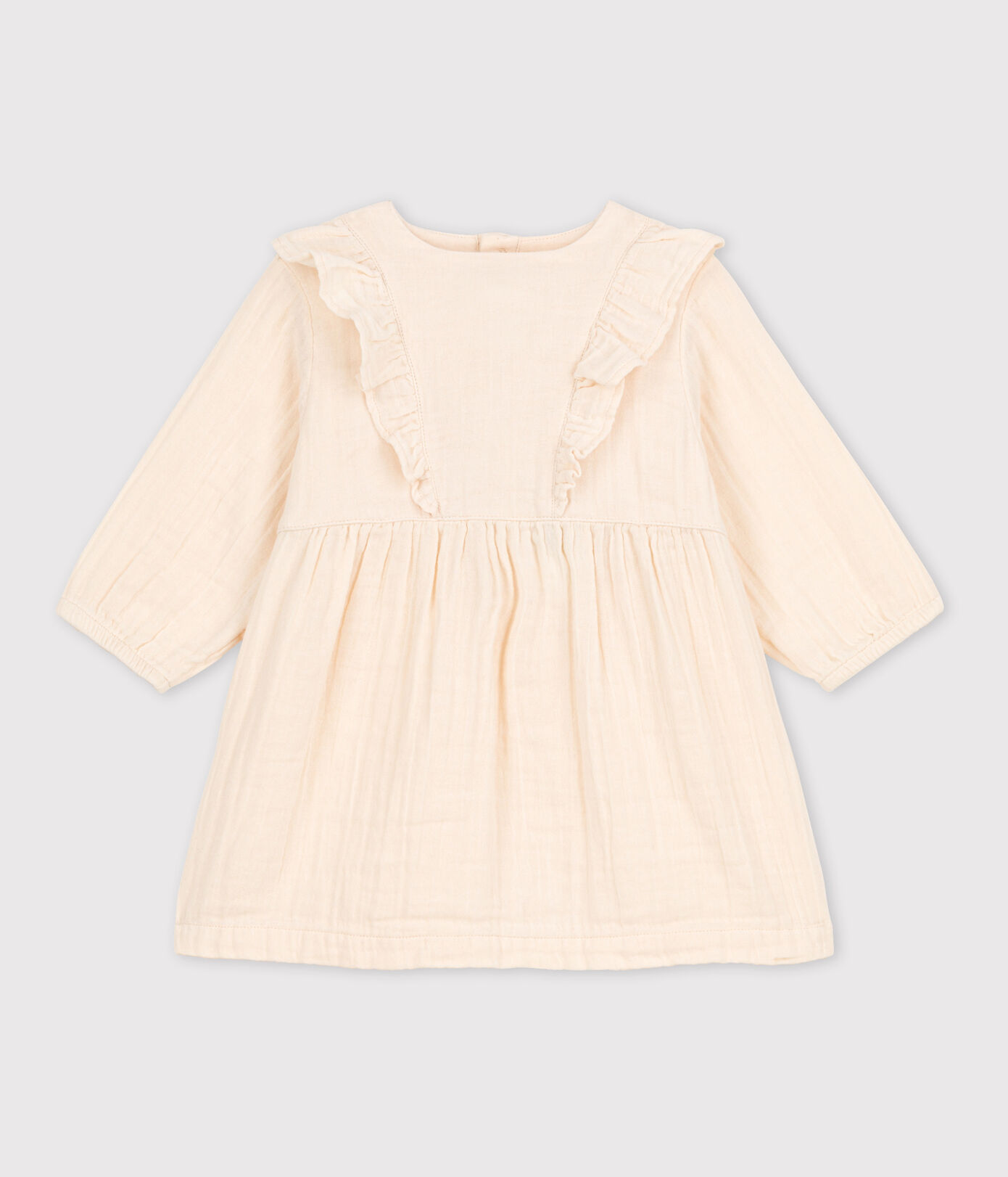 Robe manches longues bébé en gaze de coton