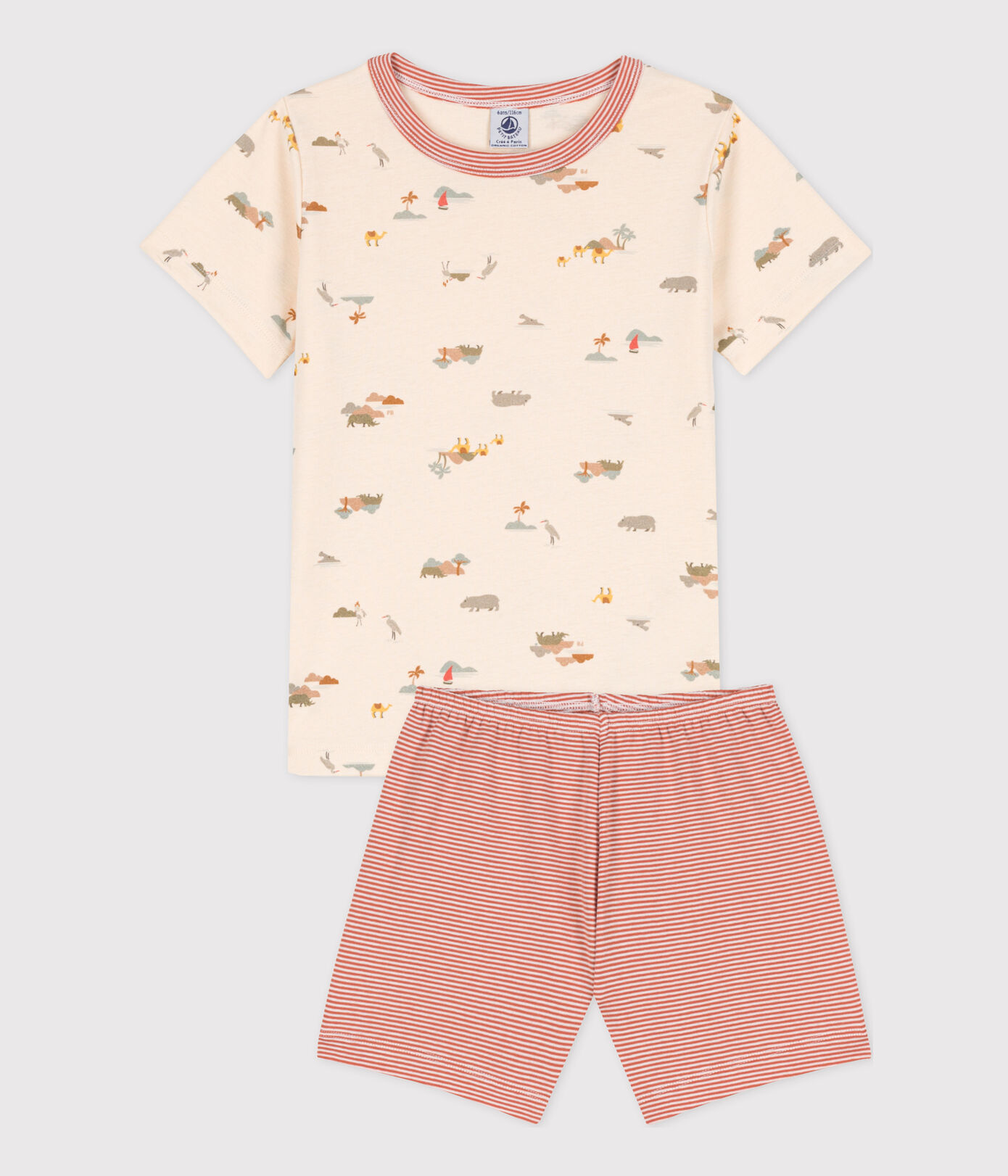 Pyjacourt animaux en coton petite fille/petit garon