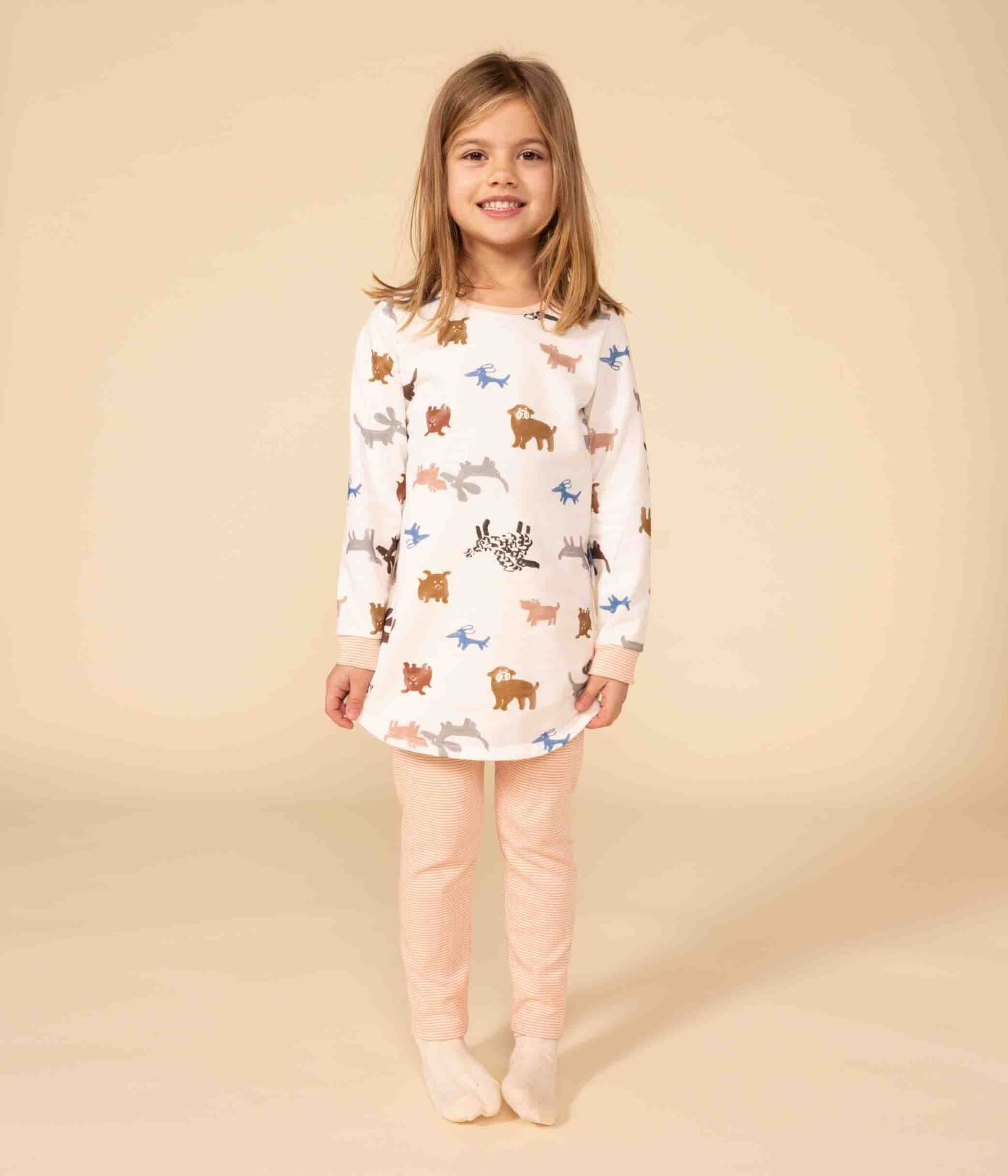 Chemise de nuit chien petite fille en molleton