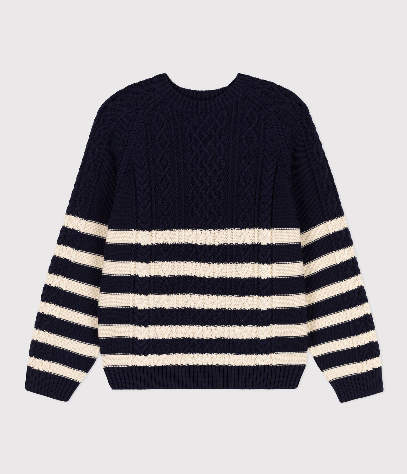 Pull irlandais à rayures en coton Femme