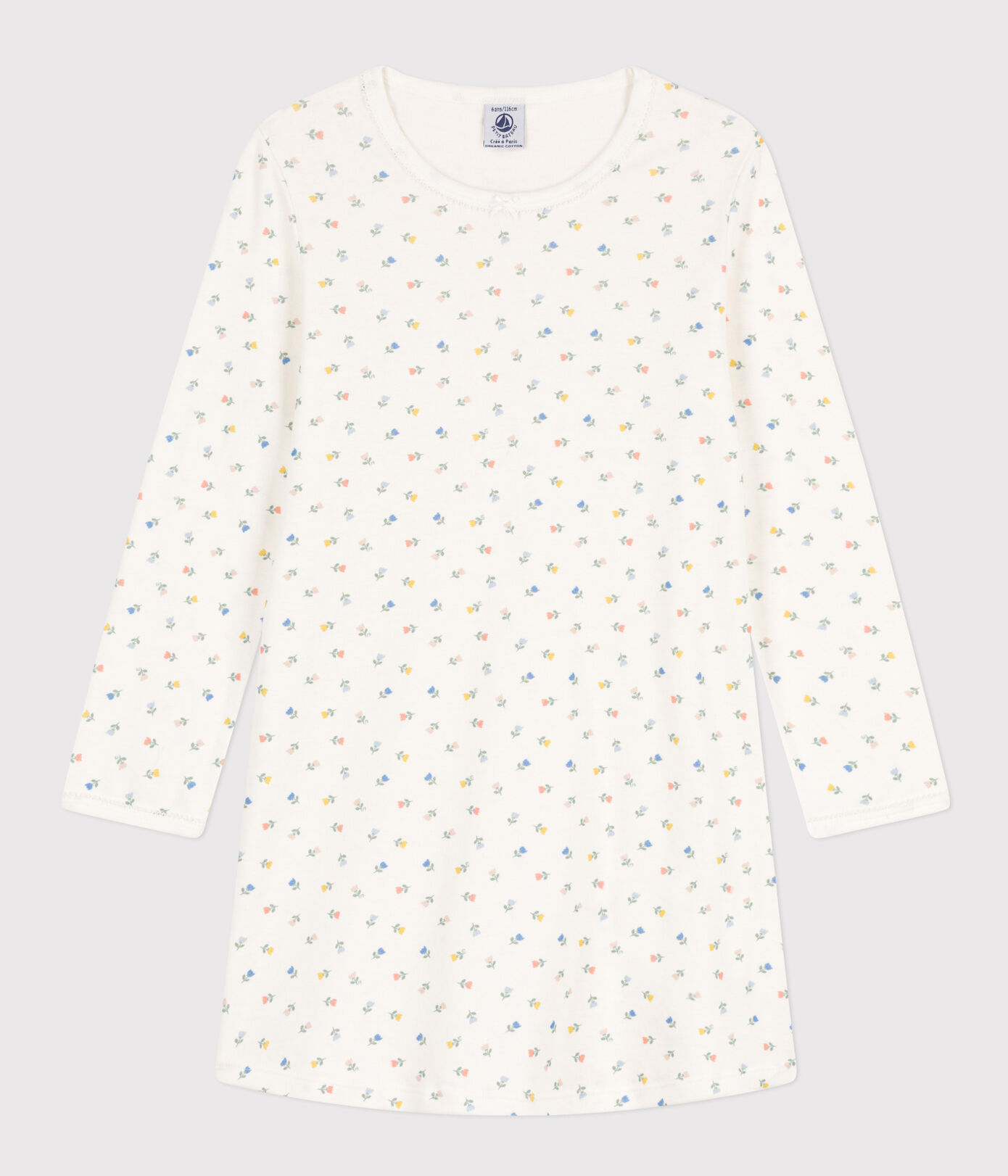 Chemise de nuit fleurs en coton petite fille