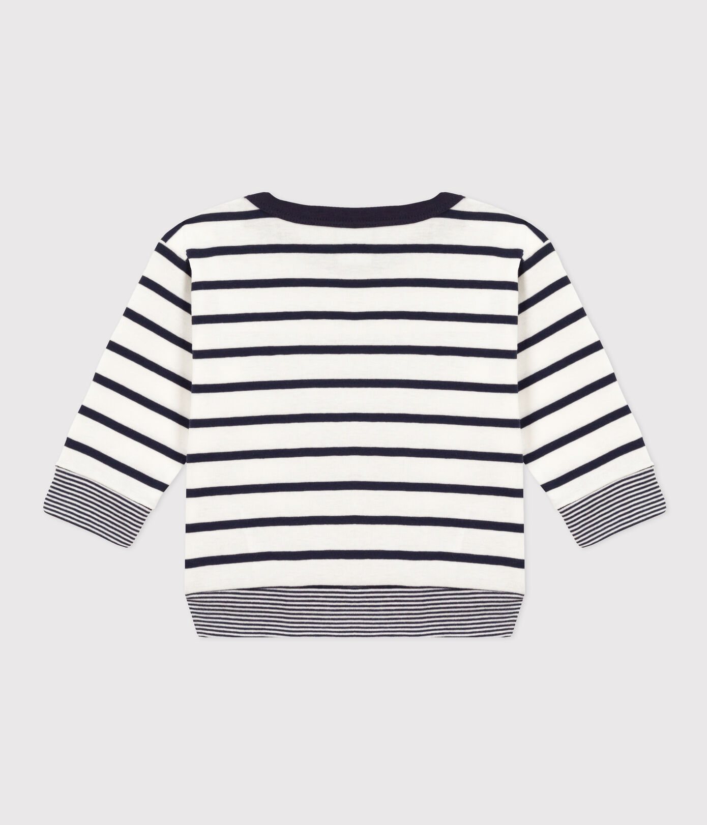 Tee-shirt manches longues en coton rayé bébé