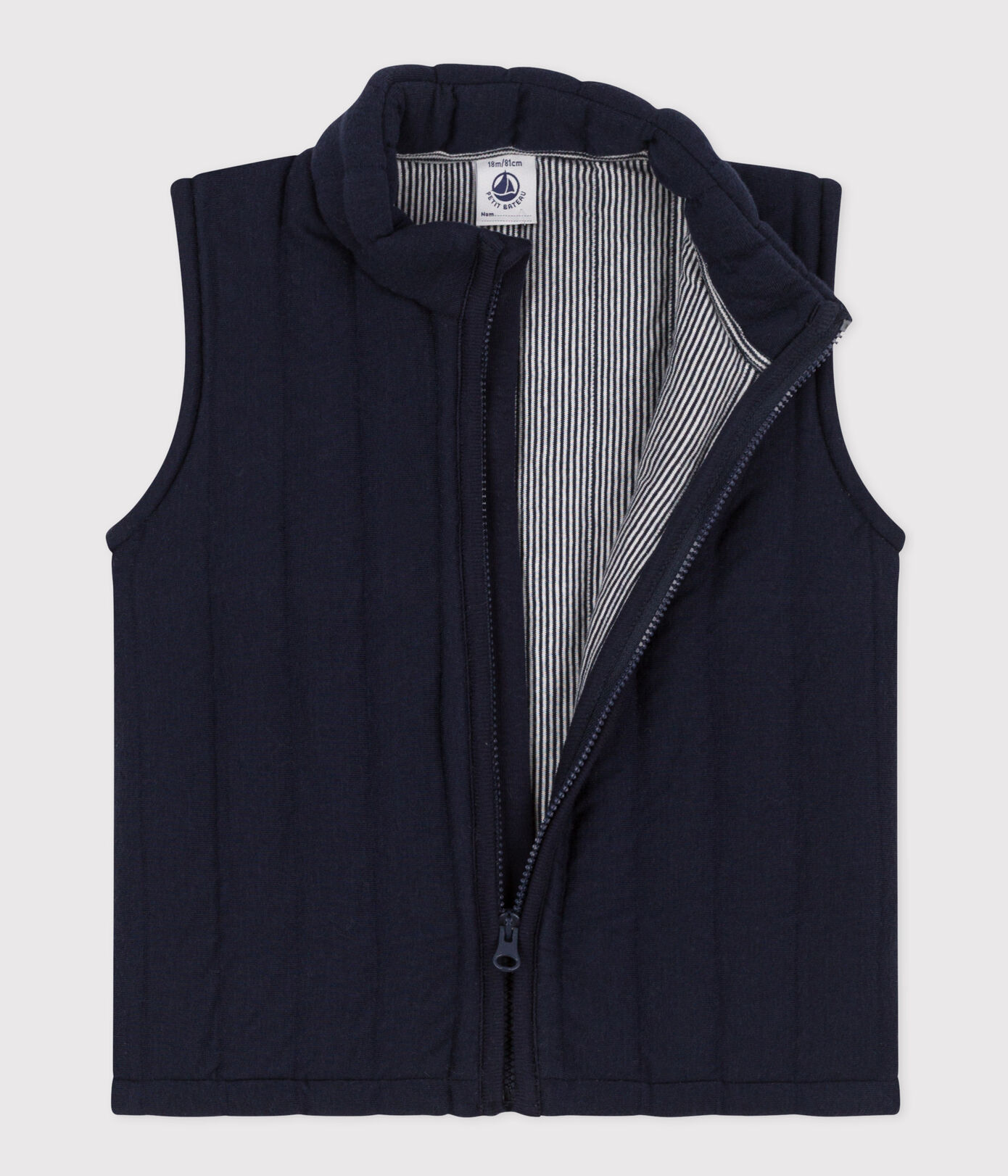 Veste sans manche en tubique matelassé bébé