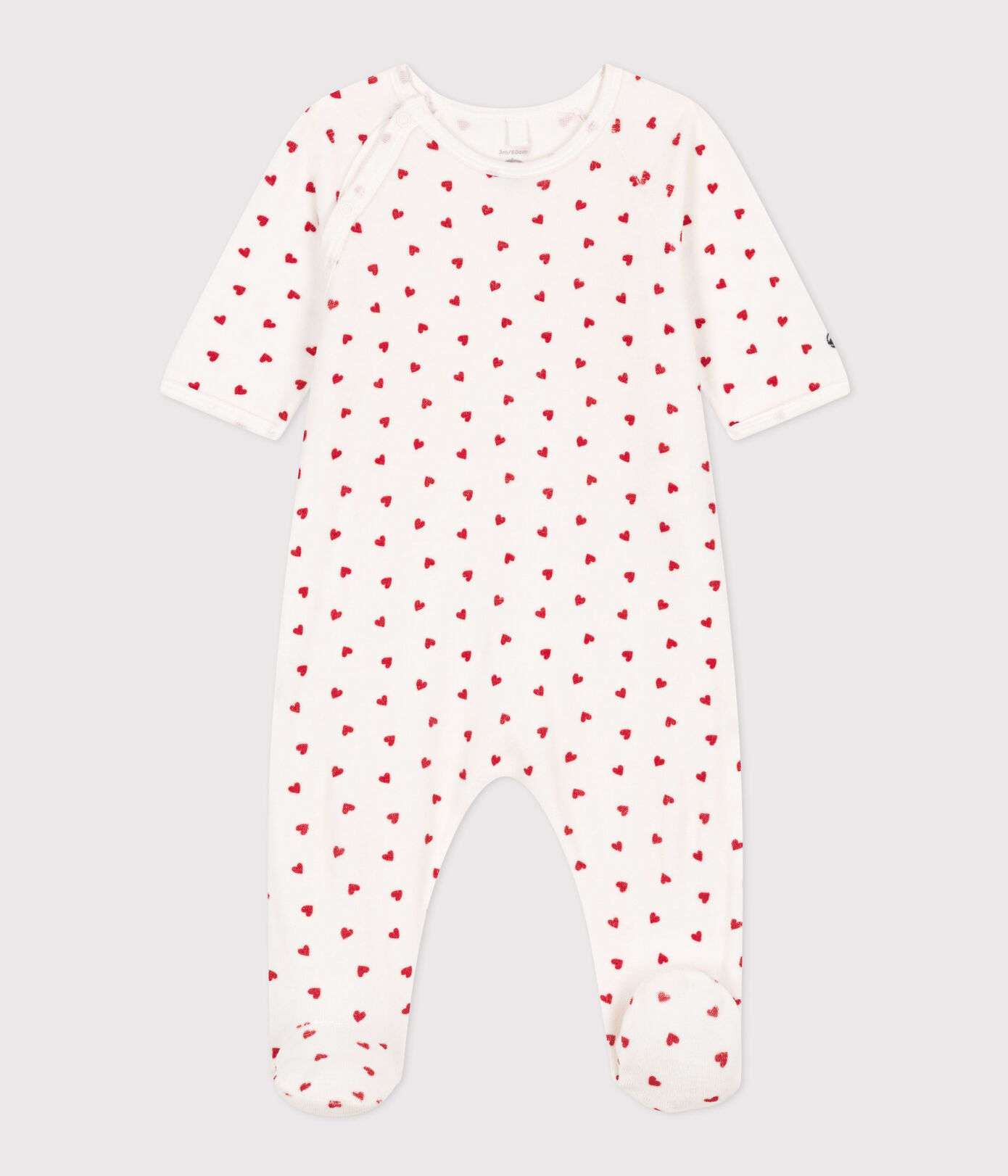 Pyjama bébé coeur en velours