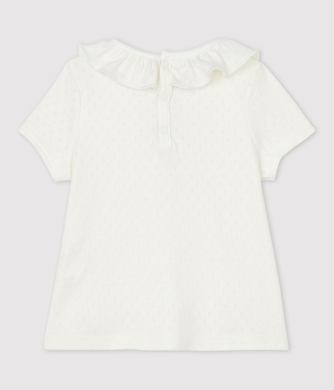 Blouse ajourée manches courtes en coton bébé fille