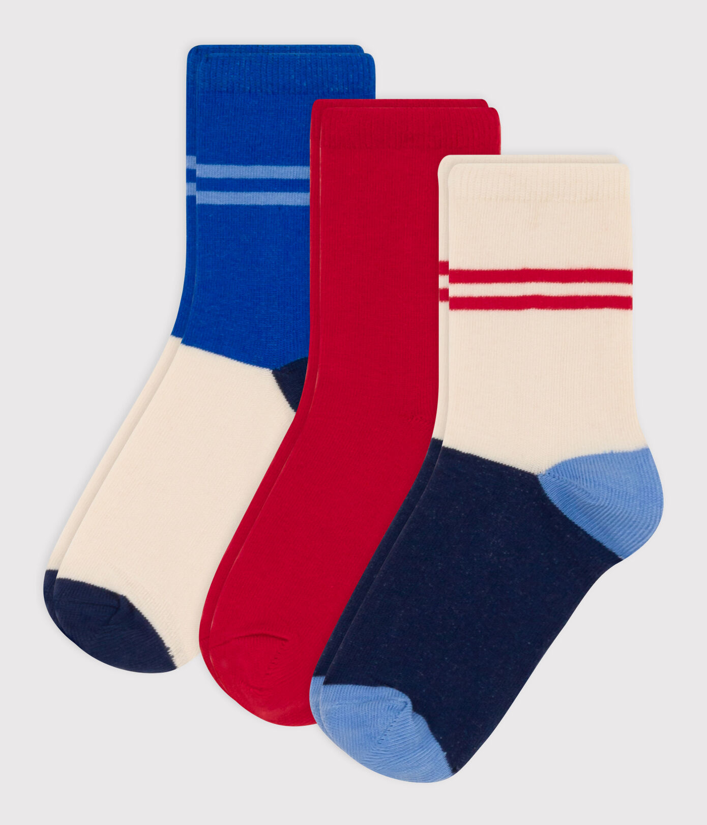 Lot de 3 paires de chaussettes en jersey de coton enfants