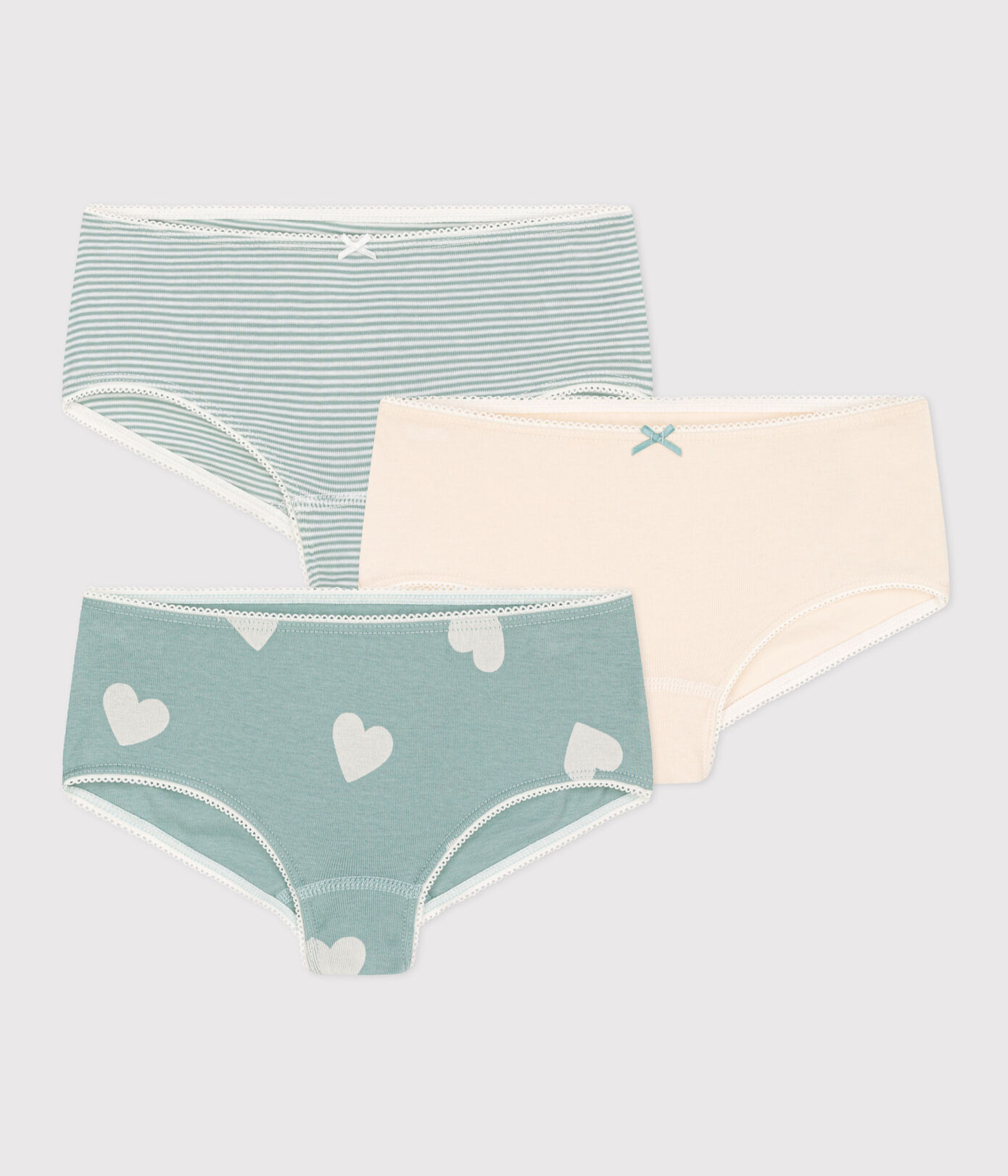 Lot de 3 shorties cur en coton petite fille