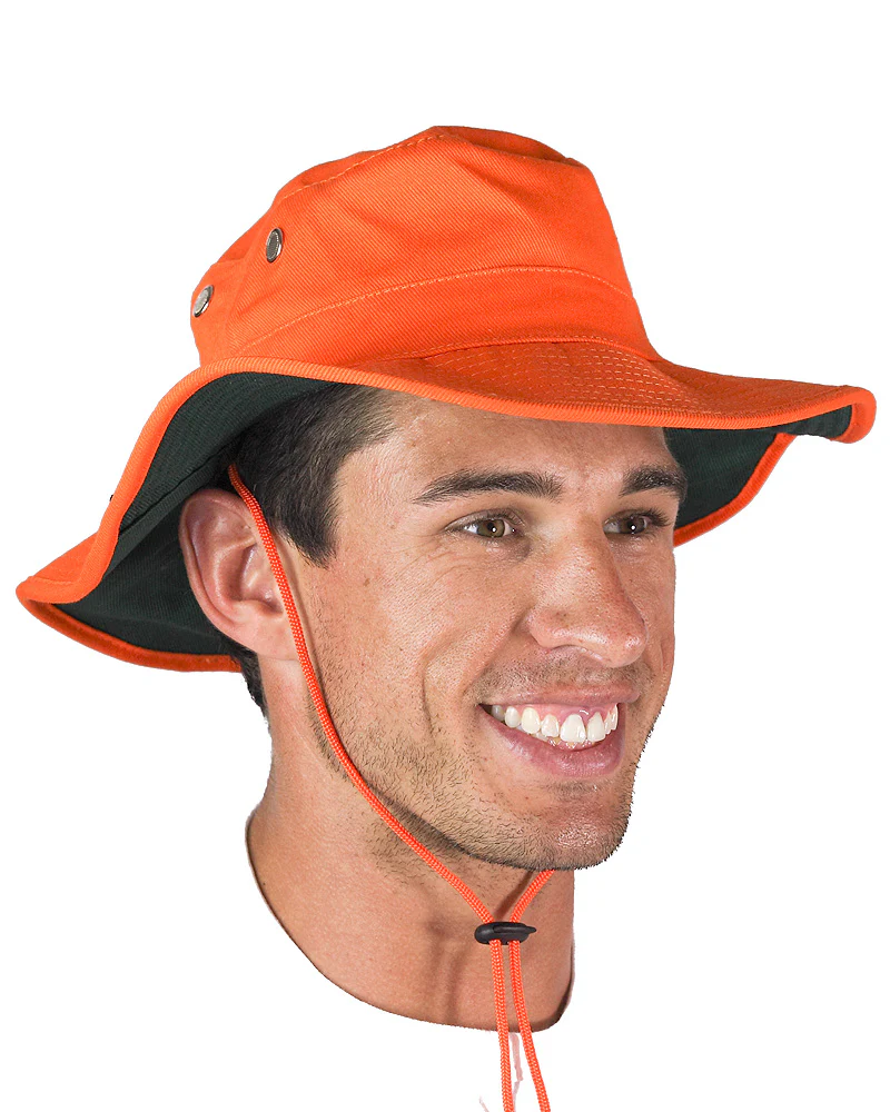 Wide Brim Hat - Orange