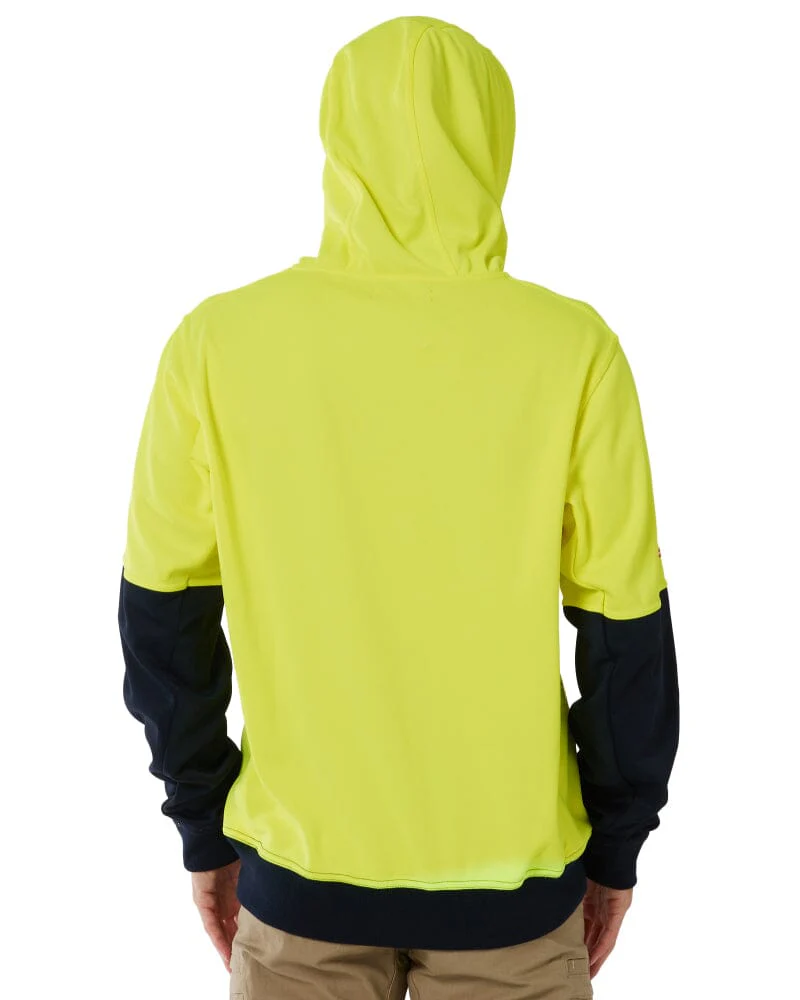 Brushed Fleece Hoodie - Yellow/Navy