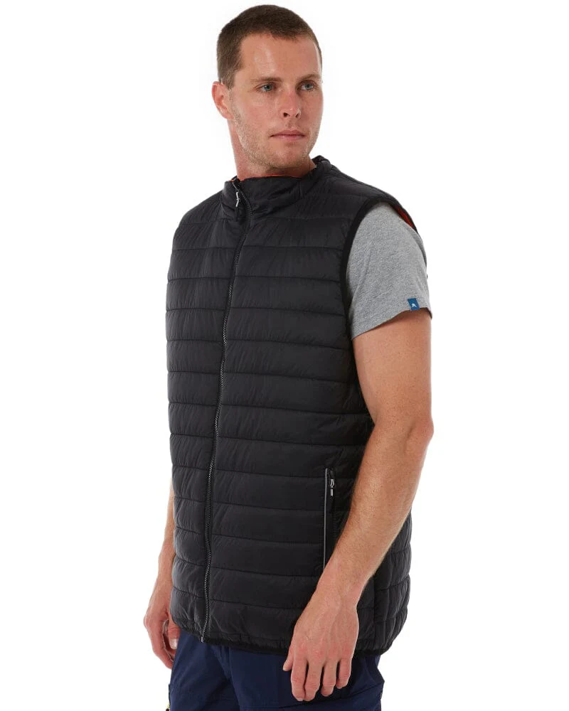 Taped Hi Vis Reversible Puffer Vest - Orange