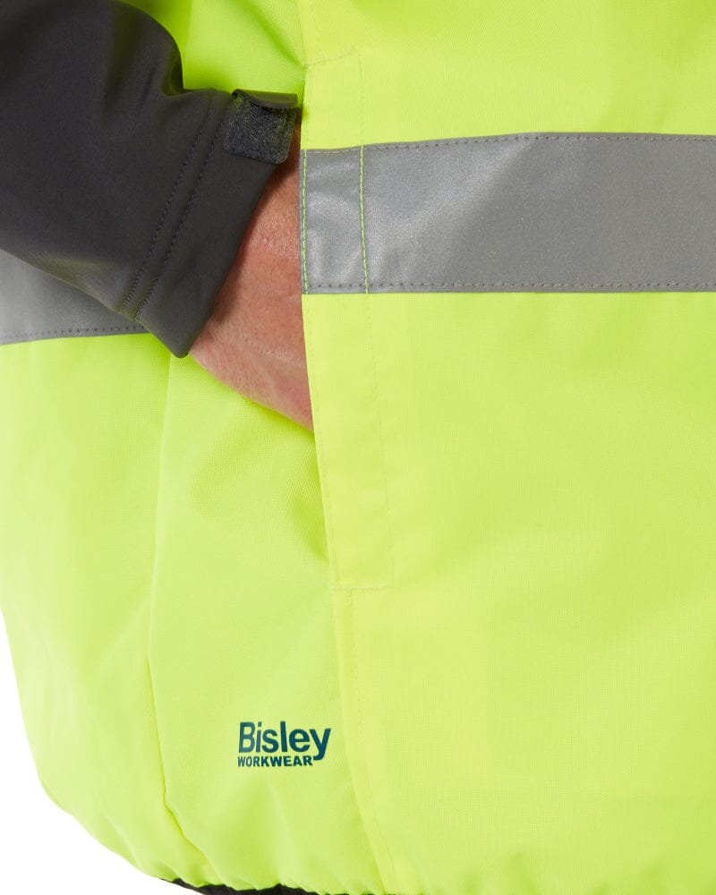 Taped Hi Vis Reversible Puffer Vest - Yellow