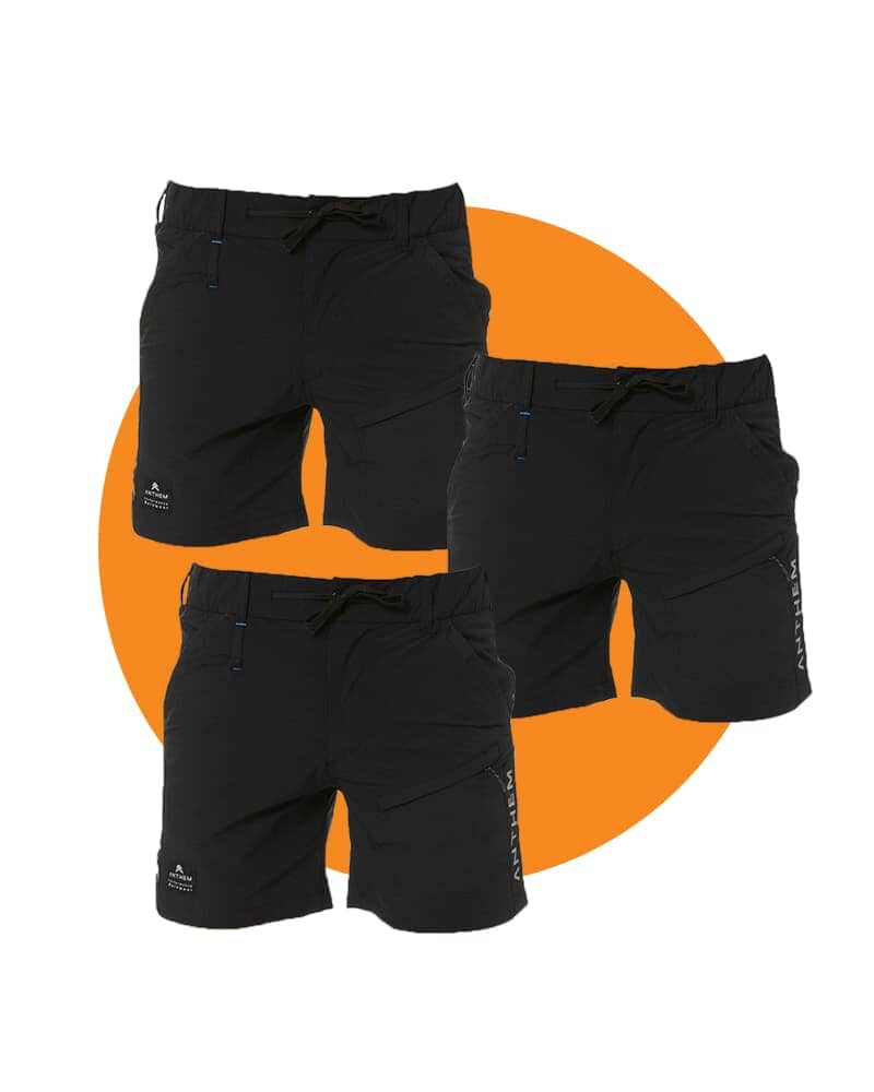 Tradies Triumph Shorts Value Pack - Black