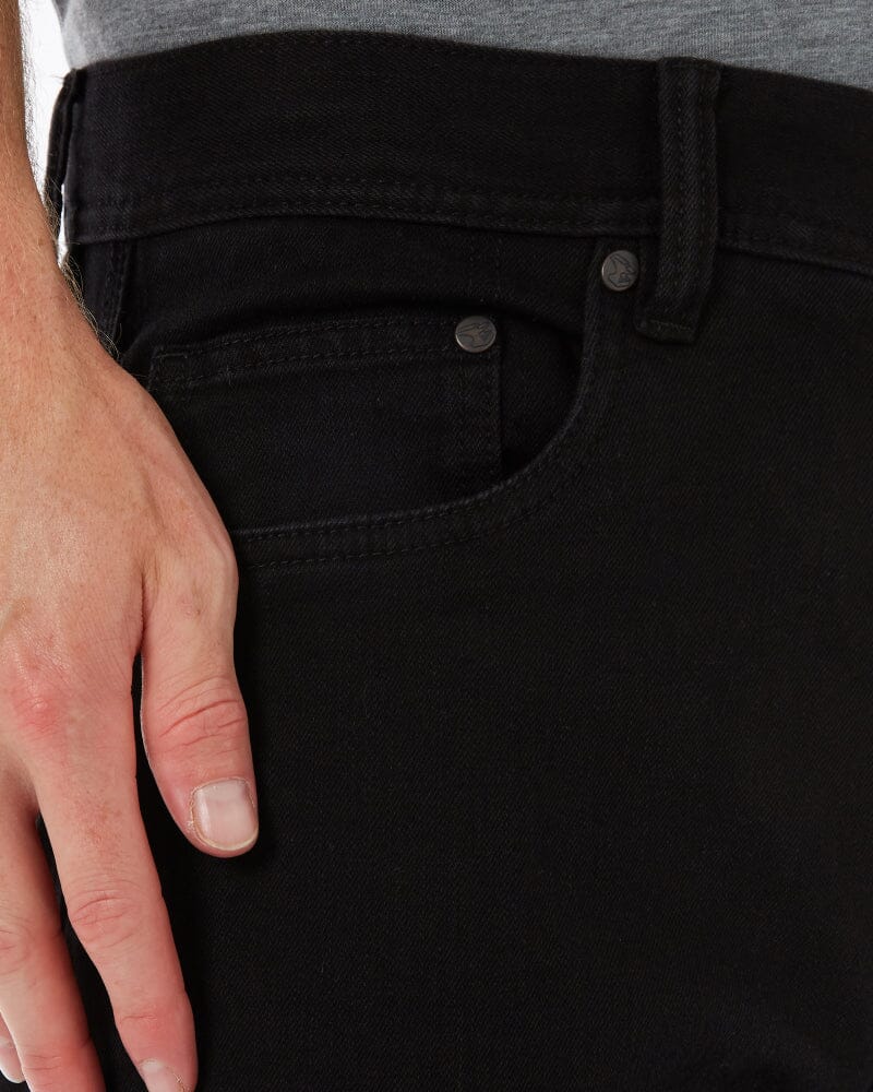 WD-4 Coolmax Stretch Denim Straight Fit Jeans - Black