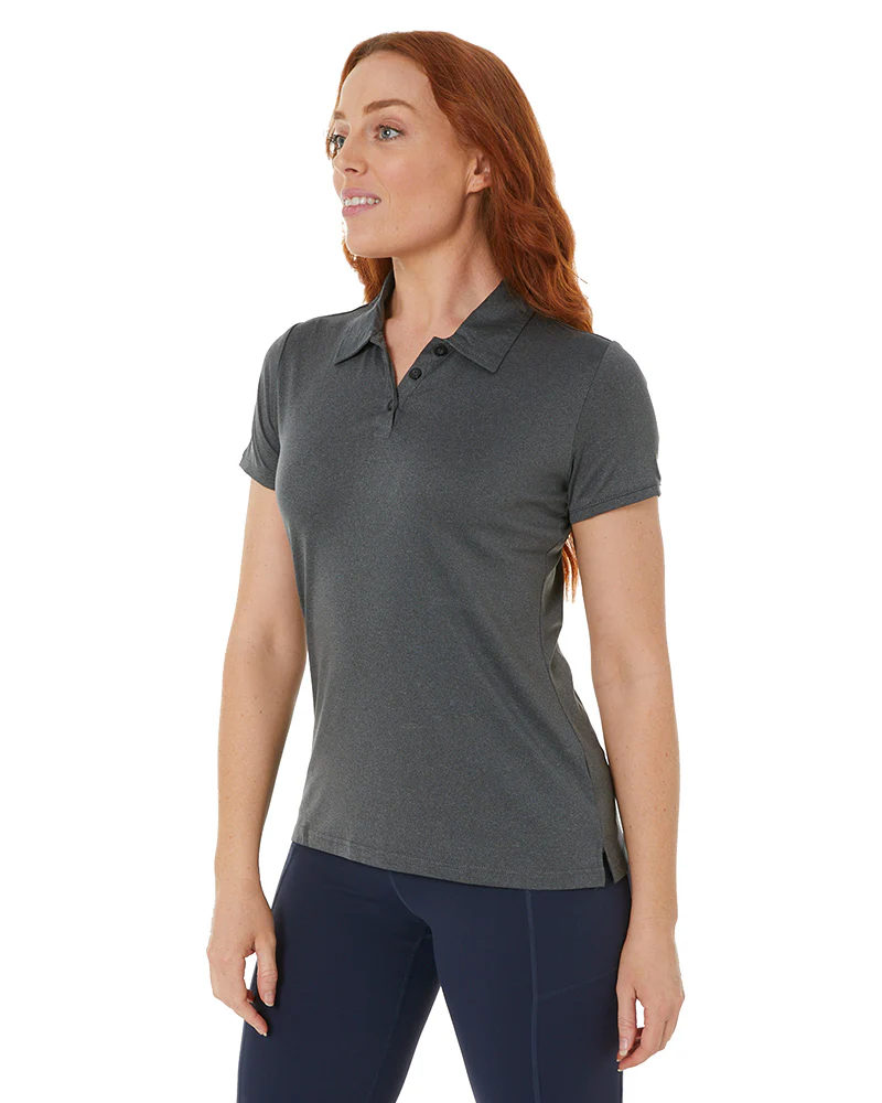 Ladies Elite Flex SS Polo - Char Heather