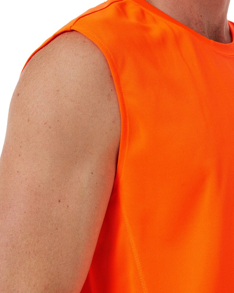 Recycled Hi Vis Muscle Tank - Orange