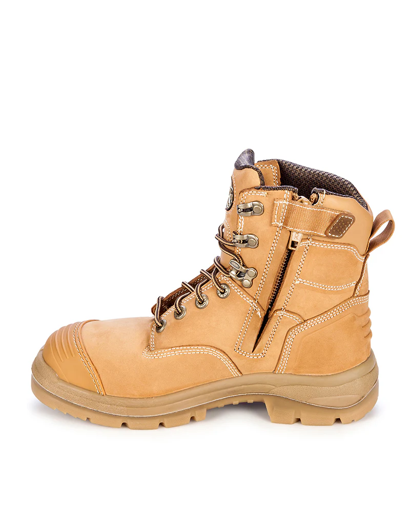 AT 55332Z Lace Up Zip Side Boot - Wheat