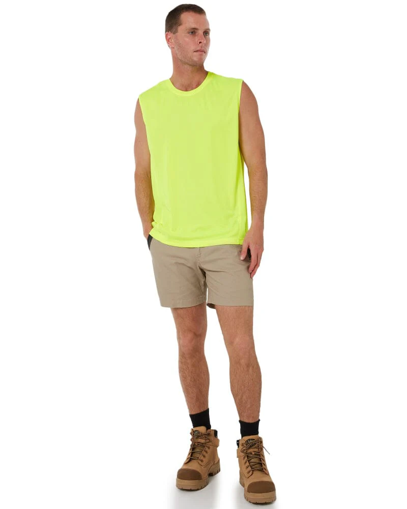Recycled Hi Vis Muscle Tank - Yellow
