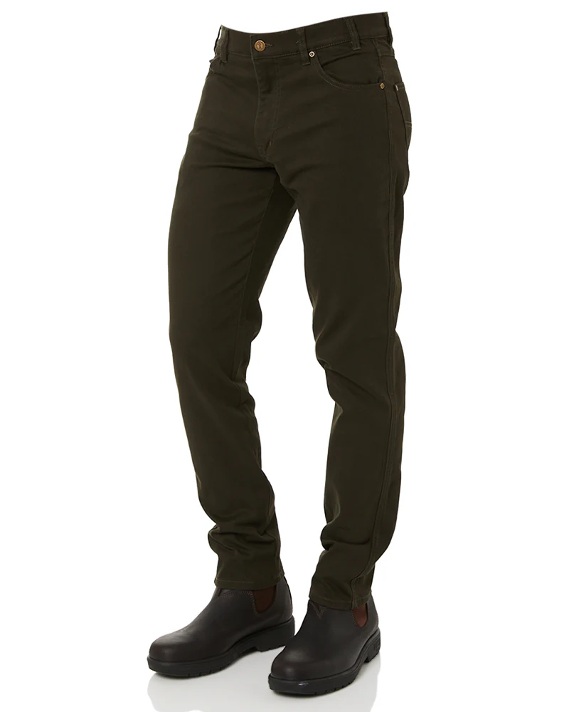 Cotton Stretch Jeans - Moss