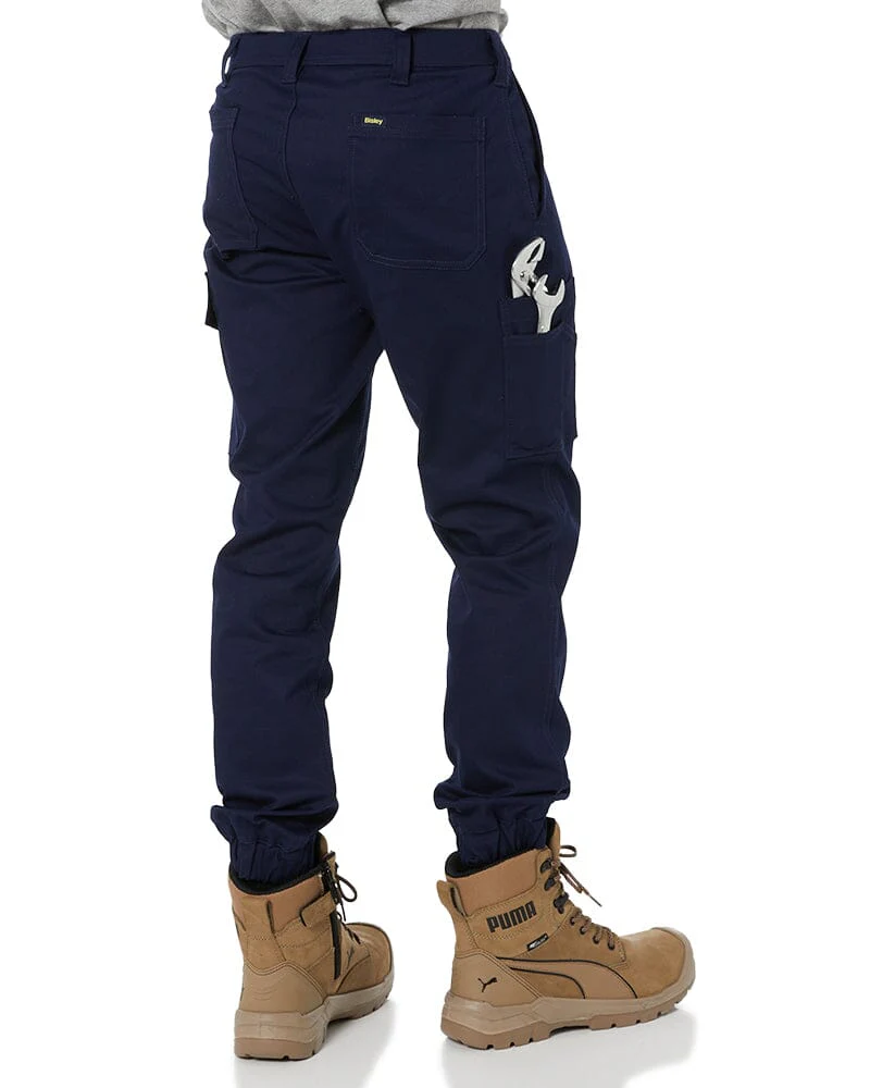 Tradies Stretch Cotton Drill Cargo Cuffed Pants Value Pack - Navy