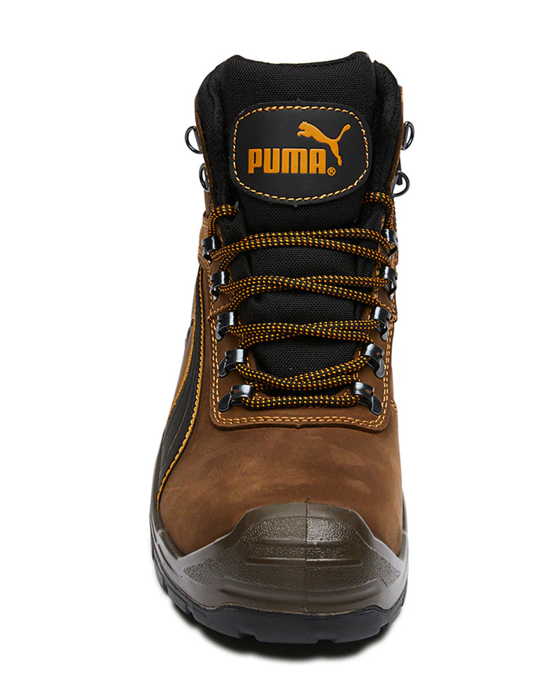 Scuff Cap Waterproof Work Boot With Zip - Brown/Yellow