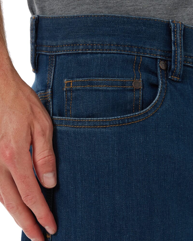 WD-4 Coolmax Stretch Denim Straight Fit Jeans - Mid Blue