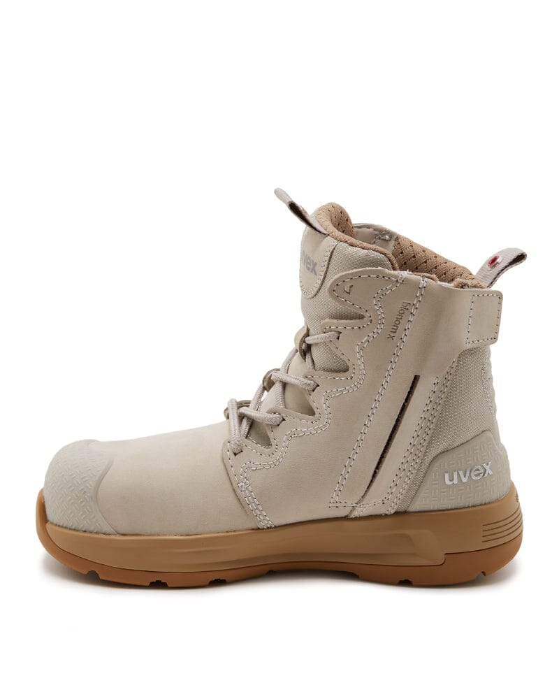 Womens 3 x-flow Zip Side Safety Boot - Cement/Tan
