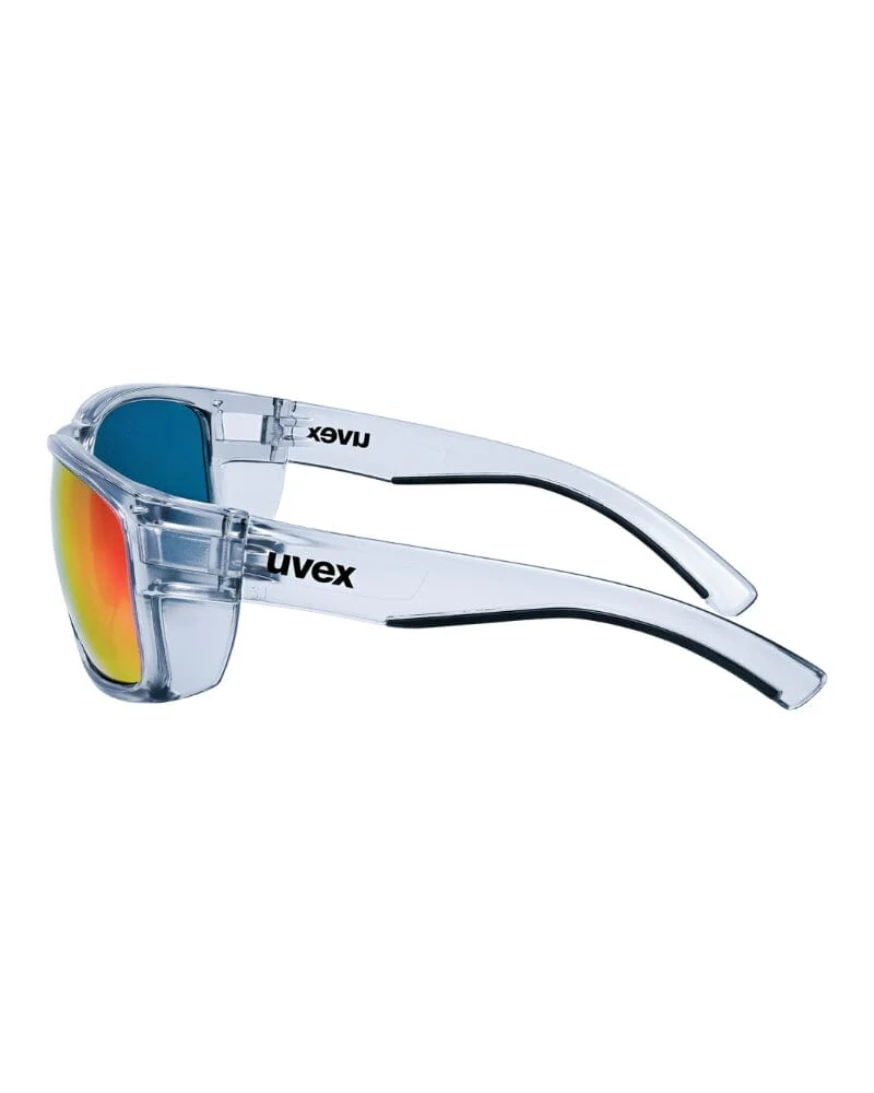 Aquarius Graphite Frame Safety Glasses - Red Mirror Lens