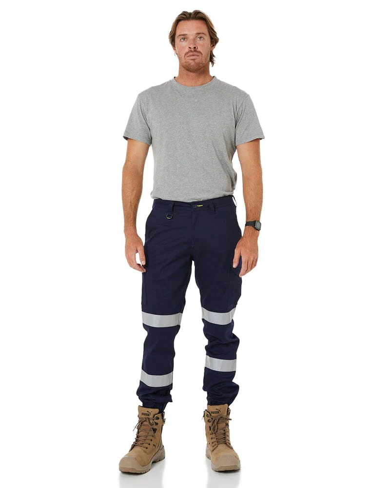 Taped Biomotion Stretch Cotton Drill Cargo Cuffed Pants - Navy