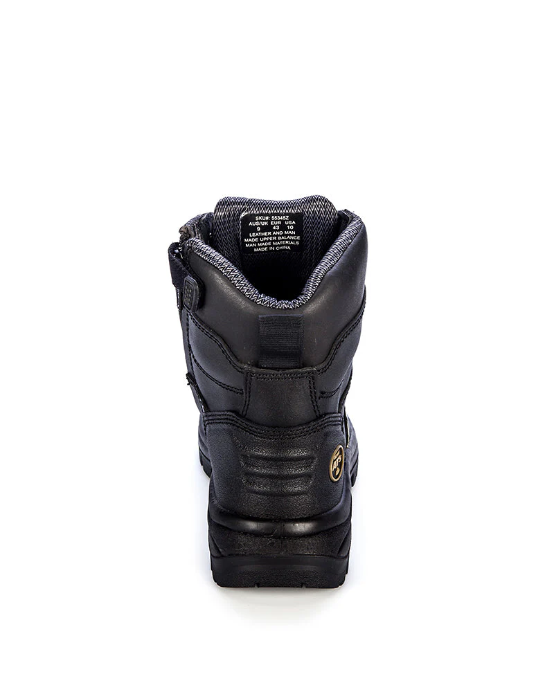 AT 55345Z Zip Side Lace Up Boot - Black