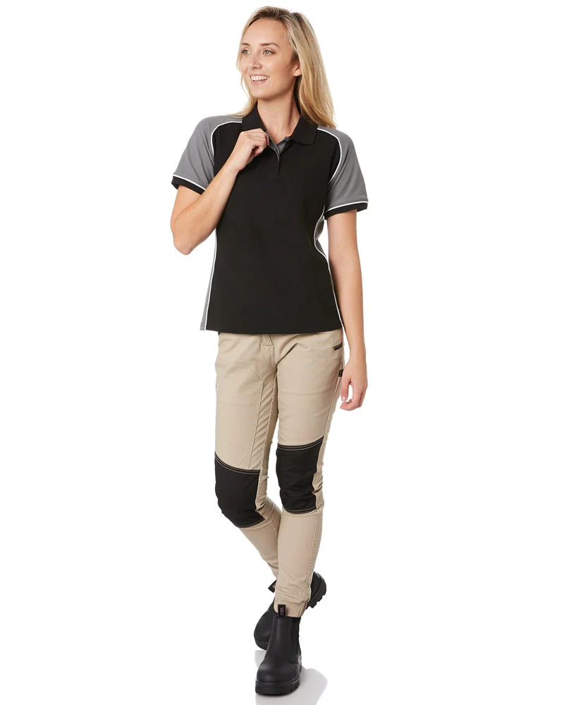 Ladies Nitro Polo - Black/Grey/White