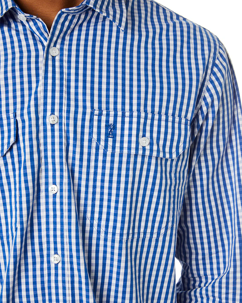 Checked LS Shirt - Blue/White