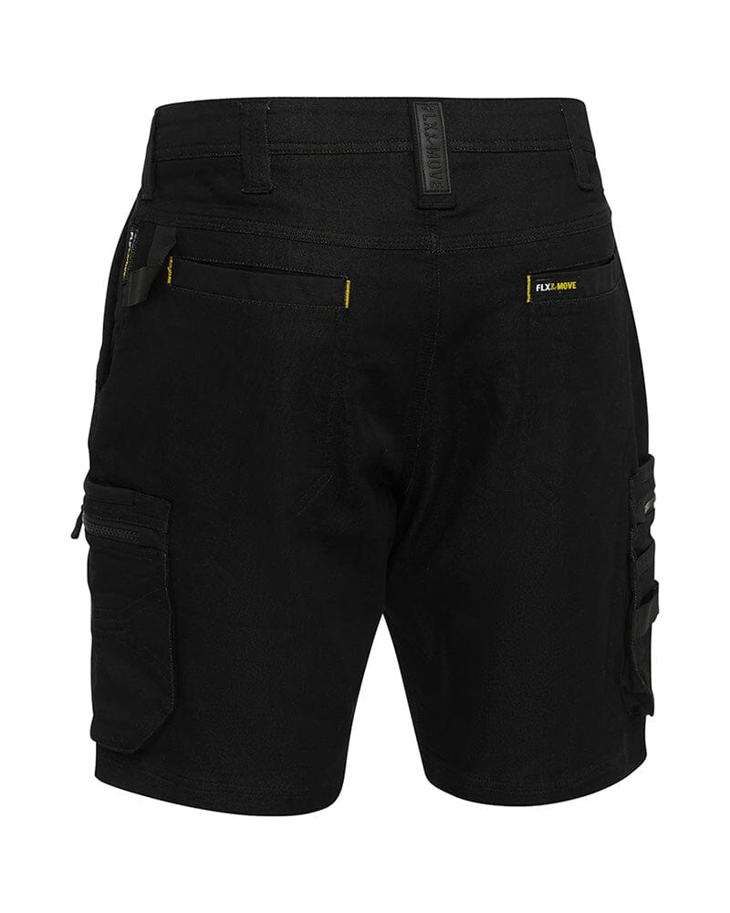 Flex and Move Stretch Denim Zip Cargo Shorts - Black