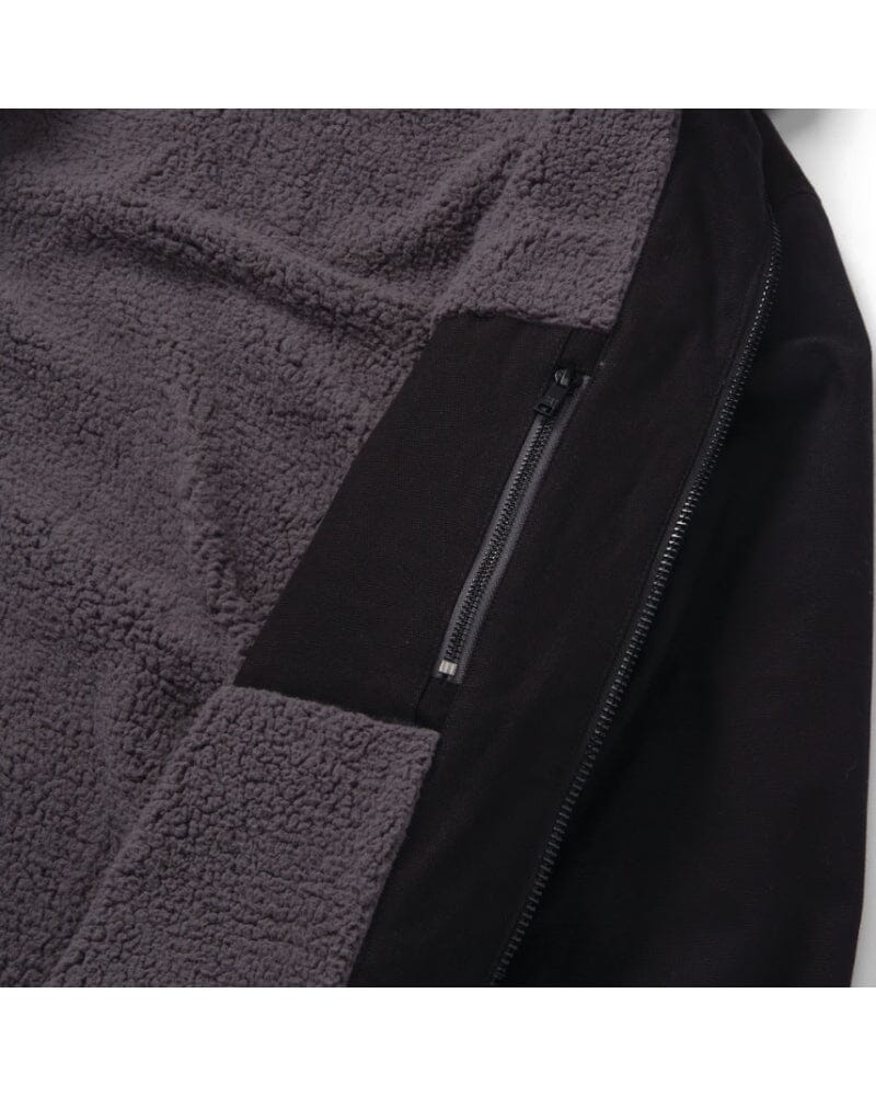 Hooded Sherpa Lined Jacket - Black