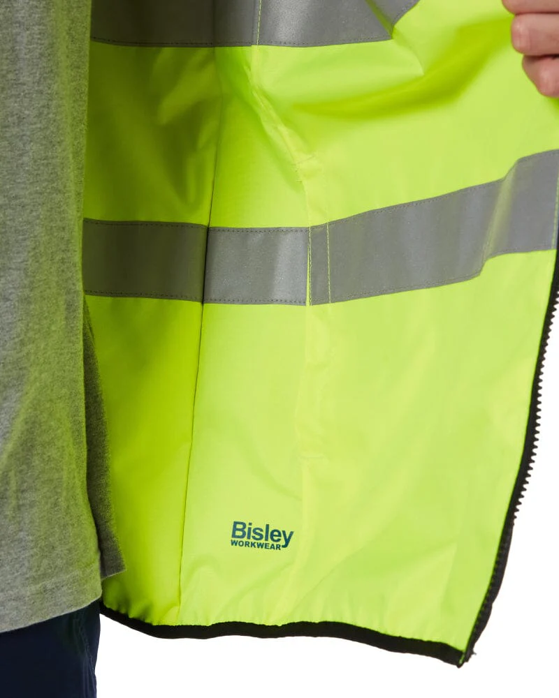 Taped Hi Vis Reversible Puffer Vest - Yellow