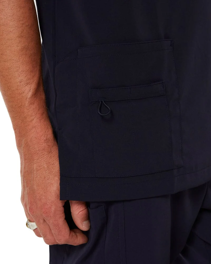Avery V Neck Scrub Top - Midnight Navy