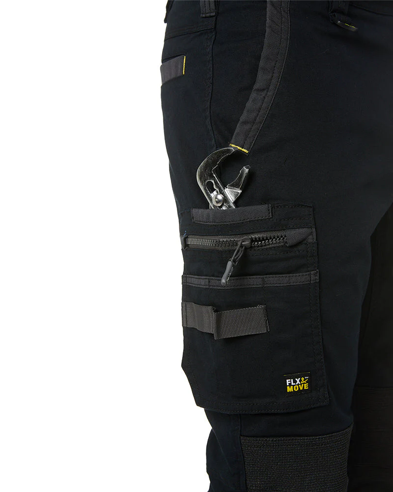 Flex and Move Stretch Utility Zip Cargo Pant - Black