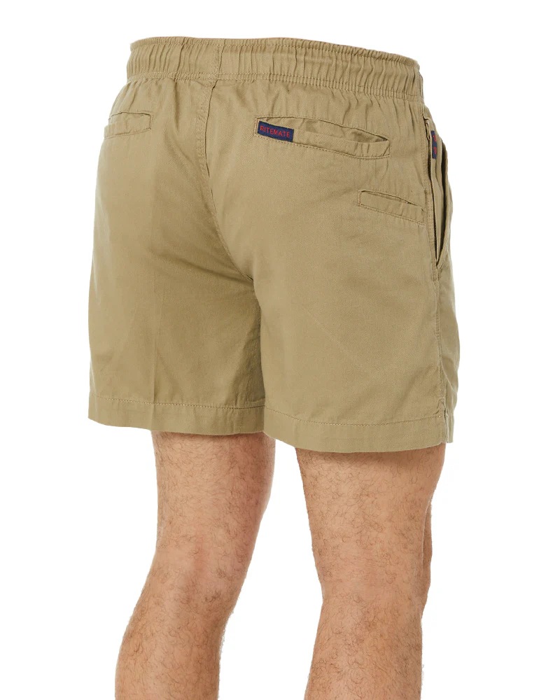 Light Weight Elastic Waist Utility Short - Khaki