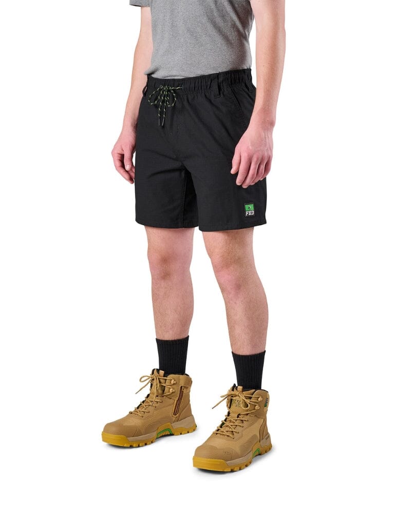 Tradies WS-7 Elastic Waist Stretch Utility Short 2 Value Pack - Black/Black