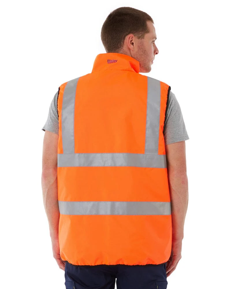Taped Hi Vis Reversible Puffer Vest - Orange