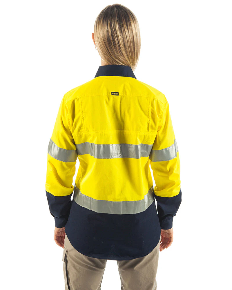 3M Taped Hi Vis Cool Lightweight LS Shirt - Yellow/Navy