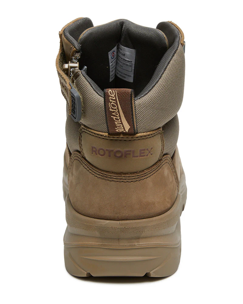RotoFlex 8553 Mid Zip Side Safety Boot - Stone