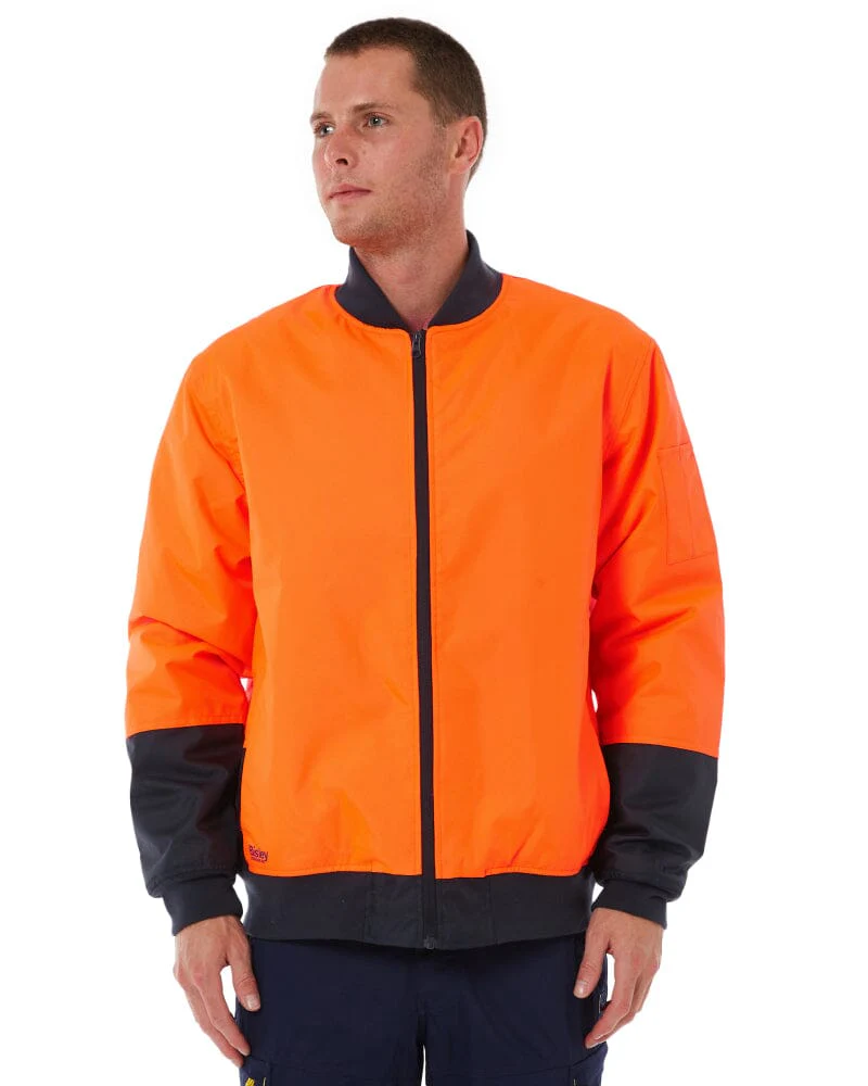 Hi Vis Bomber Jacket - Orange/Navy