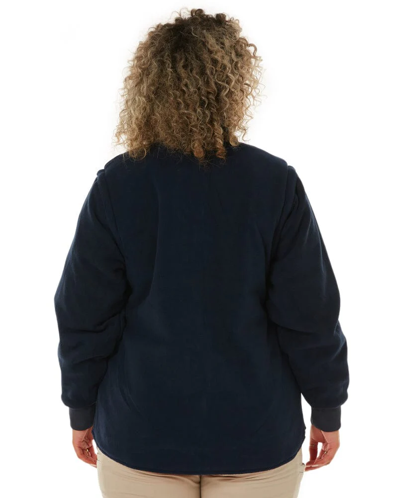 Womens Taped Hi Vis 5 In 1 Rain Jacket - Orange/Navy